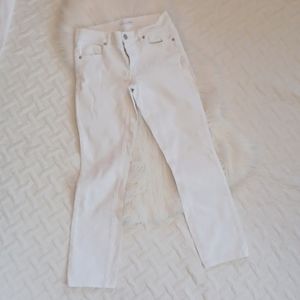 {LOFT} White Skinny Crop Jeans